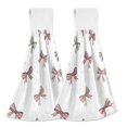 thumbnail image 1 of Dailycode Kitchen Wash Cloths with Hanging Loops Absorbent Absorbent Quick Drying Hand Towels, 2 Pack, Striped Bow, 1 of 7