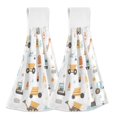 thumbnail image 1 of Dailycode Kitchen Wash Cloths with Hanging Loops Absorbent Absorbent Quick Drying Hand Towels, 2 Pack, Truck Construction, 1 of 7