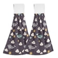 thumbnail image 1 of Dailycode Kitchen Wash Cloths with Hanging Loops Absorbent Absorbent Quick Drying Hand Towels, 2 Pack, Whale Cloud Sun, 1 of 7