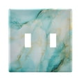 thumbnail image 1 of Dailycode Light Switch Plate Covers 2 Gang Wall Plate Plastics Outlet Covers for Kitchen Home Office Decor Aqua White Marble, 1 of 8