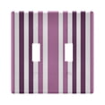 thumbnail image 1 of Dailycode Light Switch Plate Covers 2 Gang Wall Plate Plastics Outlet Covers for Kitchen Home Office Decor Aubergine and White Stripes, 1 of 8