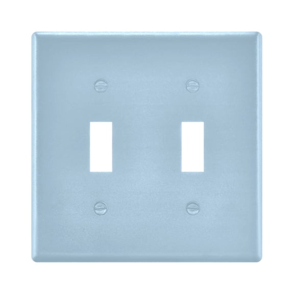 Dailycode Light Switch Plate Covers 2 Gang Wall Plate Plastics Outlet Covers for Kitchen Home Office Decor Baby Blue