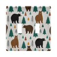 thumbnail image 1 of Dailycode Light Switch Plate Covers 2 Gang Wall Plate Plastics Outlet Covers for Kitchen Home Office Decor Bear Forest, 1 of 8