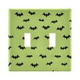 thumbnail image 1 of Dailycode Light Switch Plate Covers 2 Gang Wall Plate Plastics Outlet Covers for Kitchen Home Office Decor Black Bat on Green, 1 of 8