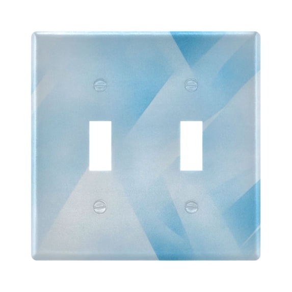 Dailycode Light Switch Plate Covers 2 Gang Wall Plate Plastics Outlet Covers for Kitchen Home Office Decor Blue White Abstract Geometric Lines