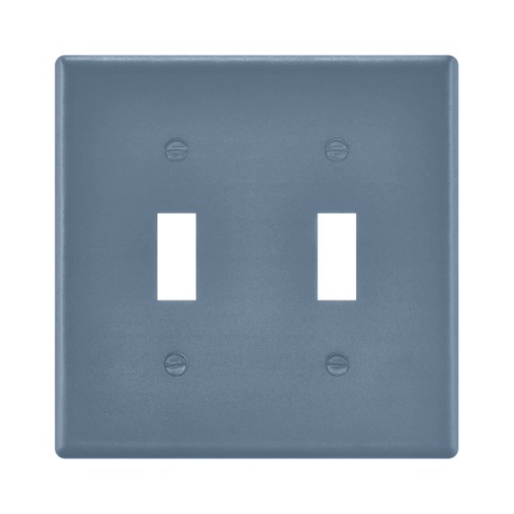 Dailycode Light Switch Plate Covers 2 Gang Wall Plate Plastics Outlet Covers for Kitchen Home Office Decor Blue