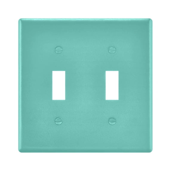 Dailycode Light Switch Plate Covers 2 Gang Wall Plate Plastics Outlet Covers for Kitchen Home Office Decor Calamine Blue