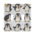 thumbnail image 1 of Dailycode Light Switch Plate Covers 2 Gang Wall Plate Plastics Outlet Covers for Kitchen Home Office Decor Cartoon Happy Penguins, 1 of 8