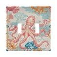 thumbnail image 1 of Dailycode Light Switch Plate Covers 2 Gang Wall Plate Plastics Outlet Covers for Kitchen Home Office Decor Cartoon Octopus and Coral, 1 of 8