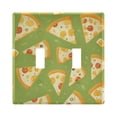 thumbnail image 1 of Dailycode Light Switch Plate Covers 2 Gang Wall Plate Plastics Outlet Covers for Kitchen Home Office Decor Cartoon Pizza, 1 of 8