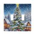 thumbnail image 1 of Dailycode Light Switch Plate Covers 2 Gang Wall Plate Plastics Outlet Covers for Kitchen Home Office Decor Christmas Tree House Snow, 1 of 8