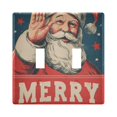 thumbnail image 1 of Dailycode Light Switch Plate Covers 2 Gang Wall Plate Plastics Outlet Covers for Kitchen Home Office Decor Classic Santa Claus and Stars, 1 of 8