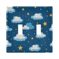 thumbnail image 1 of Dailycode Light Switch Plate Covers 2 Gang Wall Plate Plastics Outlet Covers for Kitchen Home Office Decor Clouds and Star, 1 of 8