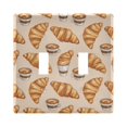 thumbnail image 1 of Dailycode Light Switch Plate Covers 2 Gang Wall Plate Plastics Outlet Covers for Kitchen Home Office Decor Croissant and Coffee, 1 of 8