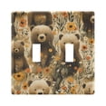 thumbnail image 1 of Dailycode Light Switch Plate Covers 2 Gang Wall Plate Plastics Outlet Covers for Kitchen Home Office Decor Cute Bears in Flower Sea, 1 of 8