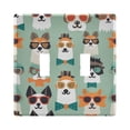 thumbnail image 1 of Dailycode Light Switch Plate Covers 2 Gang Wall Plate Plastics Outlet Covers for Kitchen Home Office Decor Cute Dogs with Sunglasses, 1 of 8