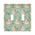 thumbnail image 1 of Dailycode Light Switch Plate Covers 2 Gang Wall Plate Plastics Outlet Covers for Kitchen Home Office Decor Cute Hamster and Leaf, 1 of 8