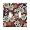 thumbnail image 1 of Dailycode Light Switch Plate Covers 2 Gang Wall Plate Plastics Outlet Covers for Kitchen Home Office Decor Cute Hamsters Strawberry Daisy, 1 of 8