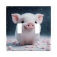 thumbnail image 1 of Dailycode Light Switch Plate Covers 2 Gang Wall Plate Plastics Outlet Covers for Kitchen Home Office Decor Cute Pig and Flower Petals, 1 of 8