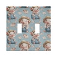 thumbnail image 1 of Dailycode Light Switch Plate Covers 2 Gang Wall Plate Plastics Outlet Covers for Kitchen Home Office Decor Cute Pig and Rose, 1 of 8