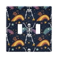 thumbnail image 1 of Dailycode Light Switch Plate Covers 2 Gang Wall Plate Plastics Outlet Covers for Kitchen Home Office Decor Cute Skeletons Rainbows Stars, 1 of 8