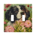 thumbnail image 1 of Dailycode Light Switch Plate Covers 2 Gang Wall Plate Plastics Outlet Covers for Kitchen Home Office Decor Dog Flowers Grass, 1 of 8