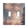 thumbnail image 1 of Dailycode Light Switch Plate Covers 2 Gang Wall Plate Plastics Outlet Covers for Kitchen Home Office Decor Fireworks in Snow, 1 of 8