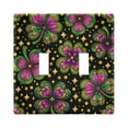 thumbnail image 1 of Dailycode Light Switch Plate Covers 2 Gang Wall Plate Plastics Outlet Covers for Kitchen Home Office Decor Four Leaf Clover Star, 1 of 8