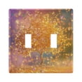 thumbnail image 1 of Dailycode Light Switch Plate Covers 2 Gang Wall Plate Plastics Outlet Covers for Kitchen Home Office Decor Golden Tree with Leaves Falling, 1 of 8