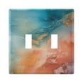 thumbnail image 1 of Dailycode Light Switch Plate Covers 2 Gang Wall Plate Plastics Outlet Covers for Kitchen Home Office Decor Green Blue Red Orange Marble, 1 of 8