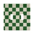 thumbnail image 1 of Dailycode Light Switch Plate Covers 2 Gang Wall Plate Plastics Outlet Covers for Kitchen Home Office Decor Green and White Checkerboard, 1 of 8