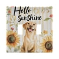 thumbnail image 1 of Dailycode Light Switch Plate Covers 2 Gang Wall Plate Plastics Outlet Covers for Kitchen Home Office Decor Hello Sunflower Dog, 1 of 8