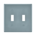 thumbnail image 1 of Dailycode Light Switch Plate Covers 2 Gang Wall Plate Plastics Outlet Covers for Kitchen Home Office Decor Ice Blue, 1 of 8