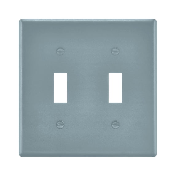 Dailycode Light Switch Plate Covers 2 Gang Wall Plate Plastics Outlet Covers for Kitchen Home Office Decor Ice Blue