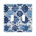 thumbnail image 1 of Dailycode Light Switch Plate Covers 2 Gang Wall Plate Plastics Outlet Covers for Kitchen Home Office Decor Indigo Tie Dye, 1 of 8