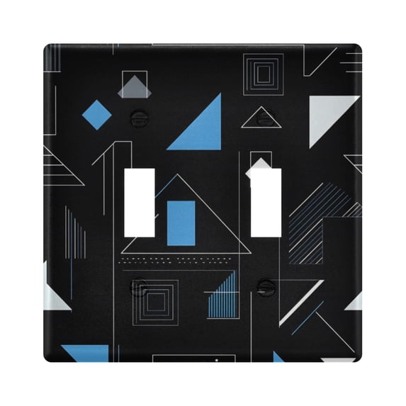 Dailycode Light Switch Plate Covers 2 Gang Wall Plate Plastics Outlet Covers for Kitchen Home Office Decor Irregular Triangle Lines