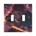 thumbnail image 1 of Dailycode Light Switch Plate Covers 2 Gang Wall Plate Plastics Outlet Covers for Kitchen Home Office Decor Kamado Tanjirou Waving Sword, 1 of 8