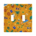 thumbnail image 1 of Dailycode Light Switch Plate Covers 2 Gang Wall Plate Plastics Outlet Covers for Kitchen Home Office Decor Leaf Umbrellas Beer Ball, 1 of 8