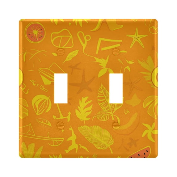 Dailycode Light Switch Plate Covers 2 Gang Wall Plate Plastics Outlet Covers for Kitchen Home Office Decor Leaves Watermelon Starfish