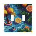 thumbnail image 1 of Dailycode Light Switch Plate Covers 2 Gang Wall Plate Plastics Outlet Covers for Kitchen Home Office Decor Lemons Wine Leaves on Water, 1 of 8