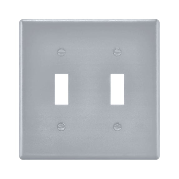 Dailycode Light Switch Plate Covers 2 Gang Wall Plate Plastics Outlet Covers for Kitchen Home Office Decor Light Grey