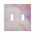 thumbnail image 1 of Dailycode Light Switch Plate Covers 2 Gang Wall Plate Plastics Outlet Covers for Kitchen Home Office Decor Light Pink Gold Marble, 1 of 8