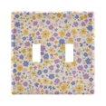 thumbnail image 1 of Dailycode Light Switch Plate Covers 2 Gang Wall Plate Plastics Outlet Covers for Kitchen Home Office Decor Lilac Yellow Pastel Flower, 1 of 8