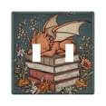 thumbnail image 1 of Dailycode Light Switch Plate Covers 2 Gang Wall Plate Plastics Outlet Covers for Kitchen Home Office Decor Little Dinosaur on Book, 1 of 8