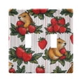 thumbnail image 1 of Dailycode Light Switch Plate Covers 2 Gang Wall Plate Plastics Outlet Covers for Kitchen Home Office Decor Marmot with Strawberry, 1 of 8