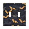 thumbnail image 1 of Dailycode Light Switch Plate Covers 2 Gang Wall Plate Plastics Outlet Covers for Kitchen Home Office Decor Orange Gray Black Bat Seamless, 1 of 8