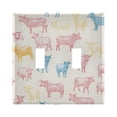 thumbnail image 1 of Dailycode Light Switch Plate Covers 2 Gang Wall Plate Plastics Outlet Covers for Kitchen Home Office Decor Pink Blue Yellow Cattle, 1 of 8
