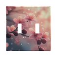 thumbnail image 1 of Dailycode Light Switch Plate Covers 2 Gang Wall Plate Plastics Outlet Covers for Kitchen Home Office Decor Pink Peach Blossoms, 1 of 8