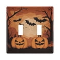 thumbnail image 1 of Dailycode Light Switch Plate Covers 2 Gang Wall Plate Plastics Outlet Covers for Kitchen Home Office Decor Pumpkins Bats Tree, 1 of 8
