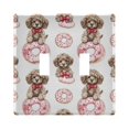 thumbnail image 1 of Dailycode Light Switch Plate Covers 2 Gang Wall Plate Plastics Outlet Covers for Kitchen Home Office Decor Puppies Bow Donut, 1 of 8